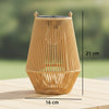 Outsunny Hanging Solar Lanterns, 2 Pack Rattan Solar Lights with Handle for Patio, Pathway, Terrace, Auto On/Off, Brown