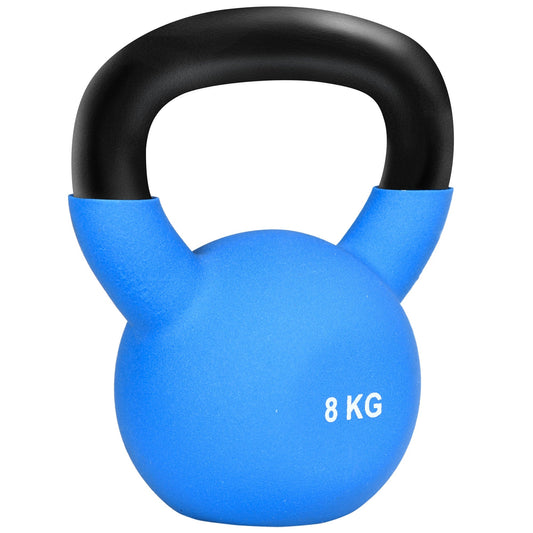 دُمْبِل kettlebell ناعم من HOMCOM، وزن 8 كجم مع مقبض غير قابل للانزلاق لرفع الأثقال وتدريبات القوة في المنزل، أزرق