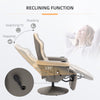 HOMCOM Manual Recliner Armchair PU Leather Lounge Chair w/ Adjustable Leg Rest, 135 Reclining Function, 360 Swivel, Grey