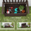 Outsunny Outdoor 2 Seater Garden Bench, Wooden Bench with Storage, Backrest, Arm Rests, 112 x 84 x 58 cm, Brown