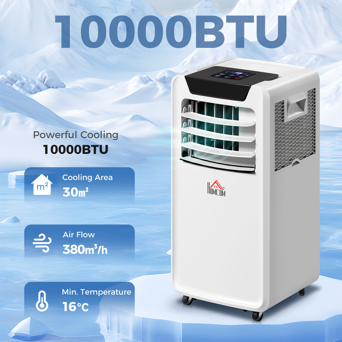 HOMCOM 10000 BTU Air Conditioning Unit in White