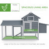 PawHut Small Chicken Coop with Run Hen House Poultry Coops Cages Nesting Box Grey 150.5 x 54 x 87cm
