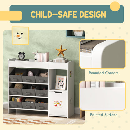 AIYAPLAY Kids Toy Storage in White
