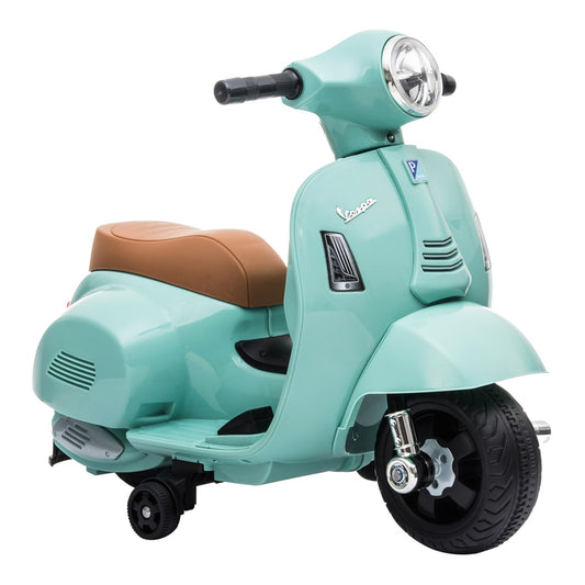 HOMCOM Vespa Licensed 6V Kids Electric Motorbike Ride On Motorcycle Battery Powered for 18-36 Months with Horn, Green