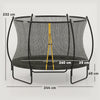 SPORTNOW 8ft Outdoor Trampoline with Enclosure Net, Spring Cover, Black