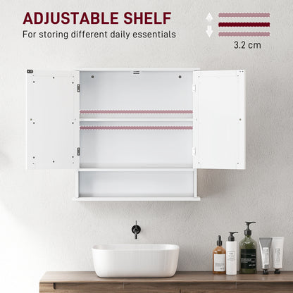 kleankin Bathroom Wall Storage Cabinet - White