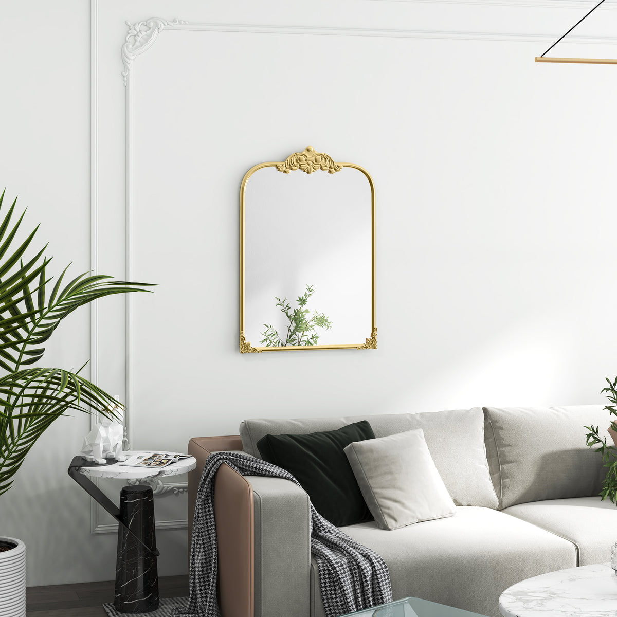 HOMCOM Wall Mirror in Gold Tone
