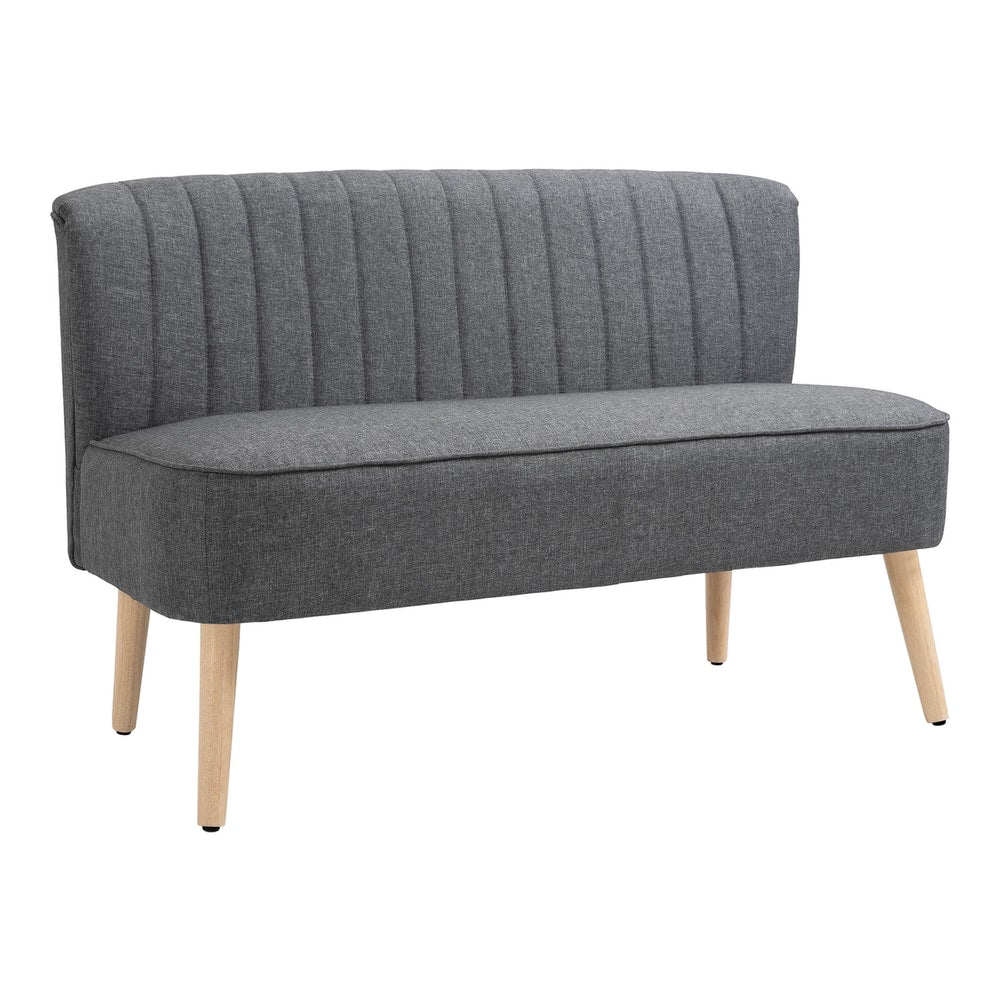 HOMCOM Modern Double Seat Sofa in Grey