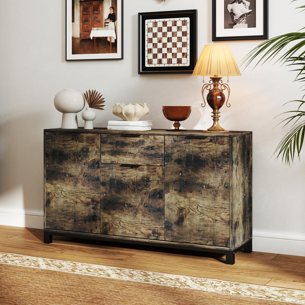 HOMCOM Sideboard in Rustic Brown