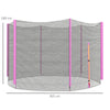 SPORTNOW 10ft Trampoline Net Replacement with 6 Plastic Pole Covers, Weather-Resistant Trampoline Netting Replacement with Zipped Entrance, Poles Not Included, Pink