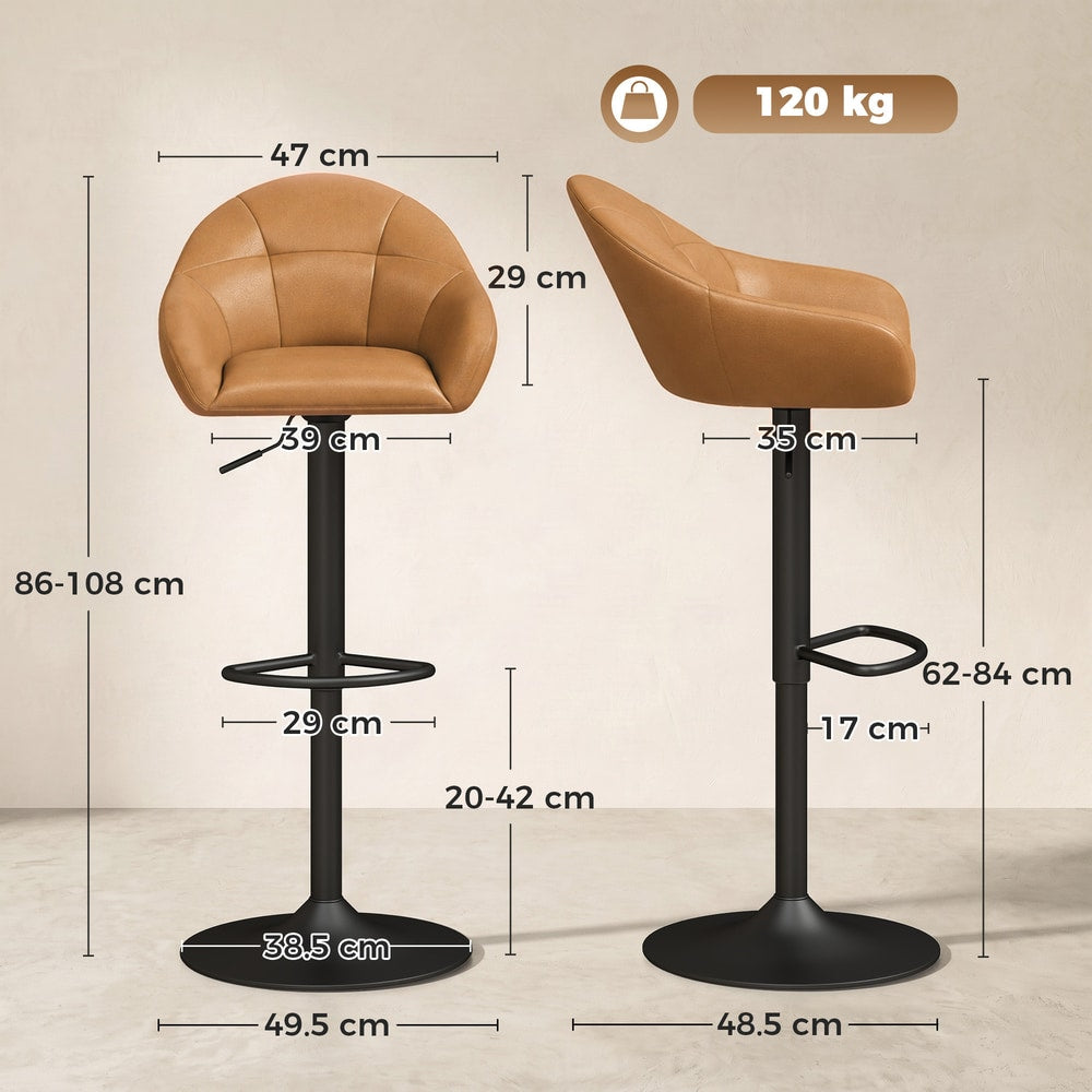 HOMCOM Bar Stools in Brown