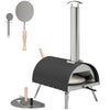 Outsunny Outdoor Pizza Oven Foldable Legs Pellet Wood Fired Pizza Maker w/ 12