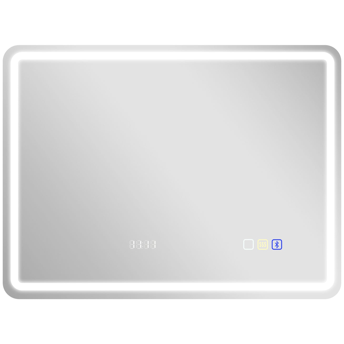 HOMCOM 80 x 60 cm Bluetooth Bathroom Mirror - Silver-Tone