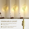 HOMCOM 3-Light Floor Lamp, 170cm Industrial Dimmable Standing Lamp with Steel Wire Cage Lampshades for Living Room, Bedroom, Dining Room, Study, Gold Tone