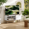 HOMCOM TV Stand up to 55 Inches, TV Unit with Open Shelves and Cable Holes - White