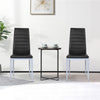 Set of 4 Armless Upholstered Dining Chairs with High Back-Black
