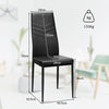 4 PCS Armless Side Chairs with Upholstered Cushion and Sturdy Metal Frame-Black