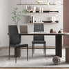 4 PCS Armless Side Chairs with Upholstered Cushion and Sturdy Metal Frame-Black