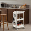 3-Tier Rolling Storage Organizer Cart with Dual DIY Pegboards-White