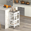 4-Tier Rolling Trolley Cart with Lock Wheels Basket and Drawer-White