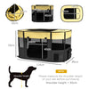 PawHut Foldable Dog Pen with Storage Bag for Indoor/Outdoor Use, Portable Pet playpen, with Ground Stakes - Yellow