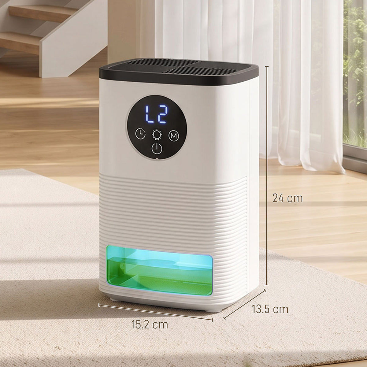 HOMCOM 300mL/Day Small Dehumidifier in White