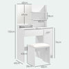 HOMCOM Dressing Table and Stool Set, with Storage - White