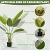 HOMCOM 109cm Artificial Bird of Paradise Plant, Faux Banana Leaf Tree with PEVA Leaves and Flocking, Decorative Palm Tree in Pot for Home Office Decor, Green