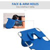 Outsunny 2 Pieces Foldable Sun Lounger with Reading Hole, Portable Sun Lounger with 5 Level Adjustable Backrest, Reclining Lounge Chair with Side Pocket, Headrest Pillow, Blue
