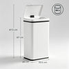 HOMCOM 50L Sensor Bin with Soft-Close Lid, Stainless Steel Automatic Touchless Motion Sensor Kitchen Bin, White