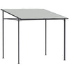 Outsunny 2.4 x 2.4 m Wall Mounted Pergola Gazebo with PA Coating Fabric, Metal Frame, UPF30+, Lean to Garden Gazebo, Light Grey