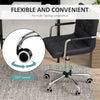 HOMCOM Home Office Chair and Computer Desk Set, Faux Leather Desk Chair with Swivel Wheels, Study Desk with Storage Shelf, Black