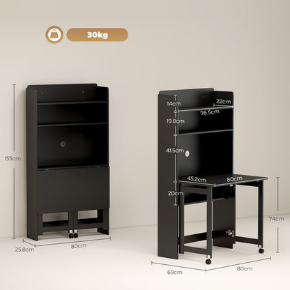 HOMCOM Foldable Desktop in Black