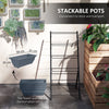 Outsunny 5-Tier Raised Garden Bed, Vertical Ladder Plant Stand with 5 Removable Boxes, Drainage Holes and Plugs, Indoor Outdoor Elevated Flower Herb Growing Box for Garden Patio Balcony, Grey