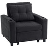 HOMCOM 3-in-1 Single Sofa Bed, Convertible Sleeper Chair Bed - Black