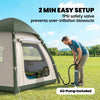 Outsunny Inflatable Camping Tent with Rainfly, 3 Man Air Tent 3000mm Waterproof Blow Up Tents, Beige