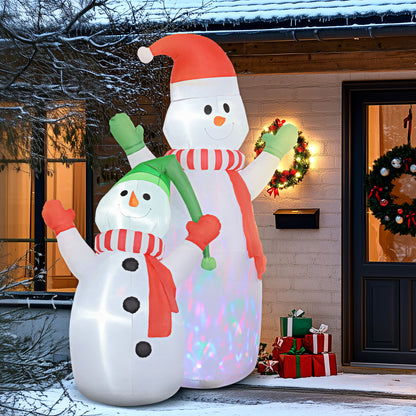 Outsunny 8ft Inflatable Snowman and Son Christmas Decoration