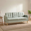 HOMCOM 3 Seater Sofa, 169cm Couch with Hidden Storage, Wood Legs, Light Grey