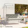 Outsunny Garden Bench Cushion, 2 Seater Swing Chair Cushion, Seat Pad with Ties for Indoor and Outdoor Use, 110 x 120 cm