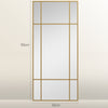 HOMCOM Decorative Grid Wall Mirror, with Back Hooks - Gold Tone