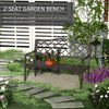 Outsunny Antique Style Outdoor Cast Iron Front Porch Bench Path Chair Seat Outdoor