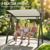 Outsunny 3 Seater Swing Chair, Garden Swing Bench with Adjustable Tilting Canopy, Breathable Mesh Seat 360 kg Capacity, White