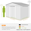 Outsunny 9 x 6ft Galvanised Steel Shed with Double Sliding Doors with 4 Ventilation Slots - Brown Wood-Effect