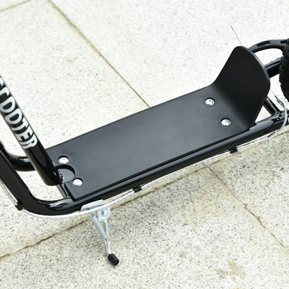 HOMCOM Teen Kick Scooter with Adjustable Handlebar, Inflatable Wheels, Two Brakes, Black