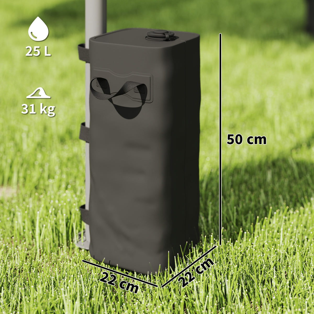 Outsunny Set of 4 Heavy Duty Gazebo Weights Bags in Black