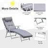 Outsunny Steel Frame Outdoor Garden Padded Sun Lounger w/ Pillow Grey