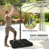 Outsunny 3m Overhanging Parasol, with Base, Weights and Cover - Beige