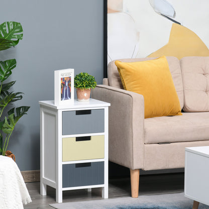 HOMCOM 3 Drawer Storage Tower in Multi Colour