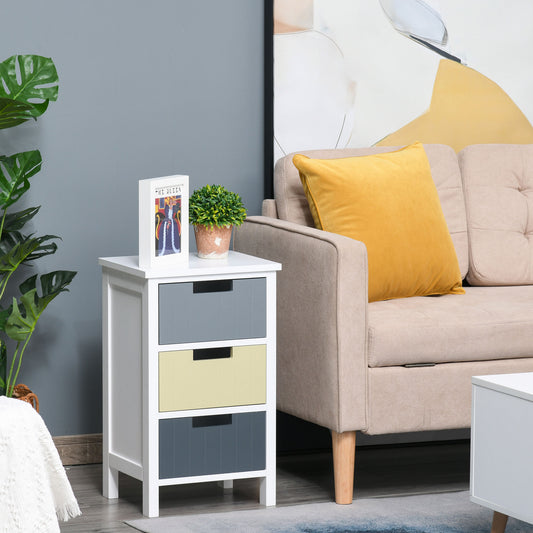 HOMCOM 3 Drawer Storage Tower in Multi Colour