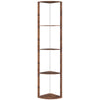 HOMCOM RGB Standing Lamp with Shelves, 4-Tier LED Floor Lamp with Multiple Lighting Modes, Rustic Brown